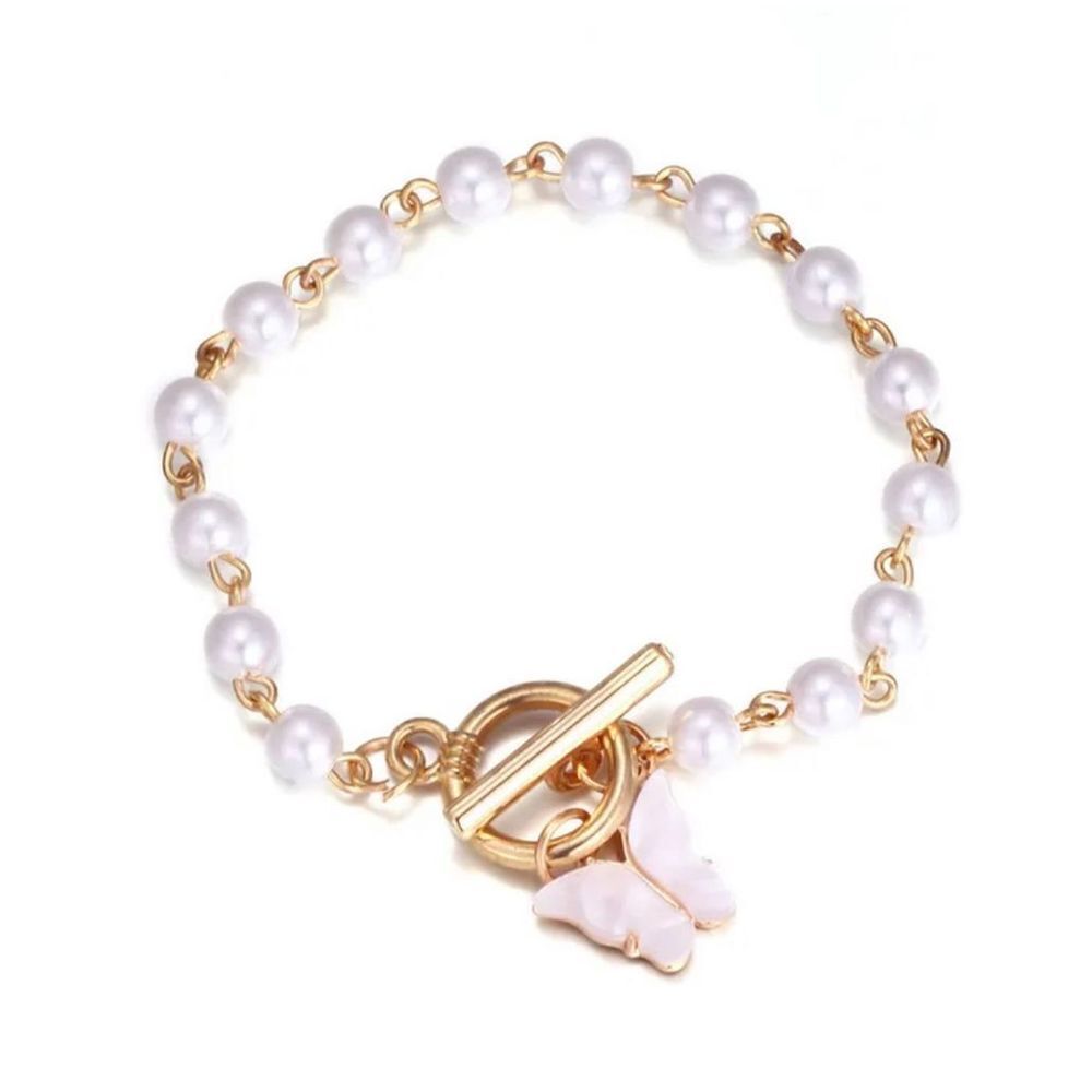 Retro fashion butterfly Pearl bracelet - Picture 5 of 6